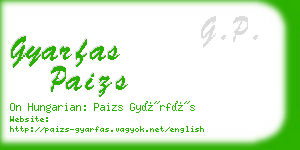 gyarfas paizs business card
